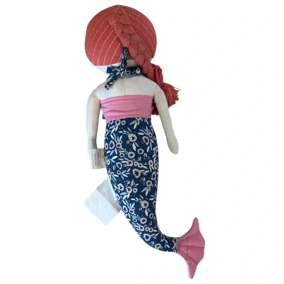 Mermaid Plush Doll Pillow Decor Cotton Shell Coral/pink Yarn Hair - Picture 3 of 4